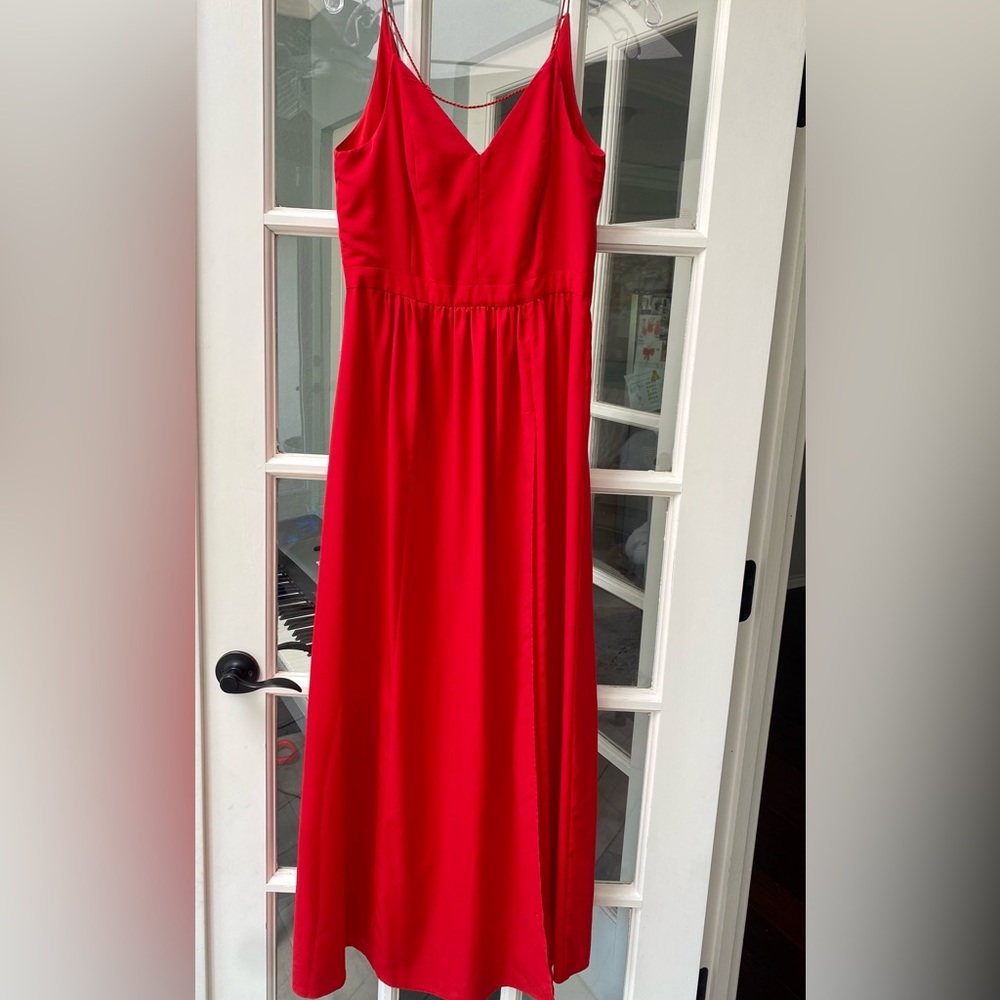 Red maxi dress